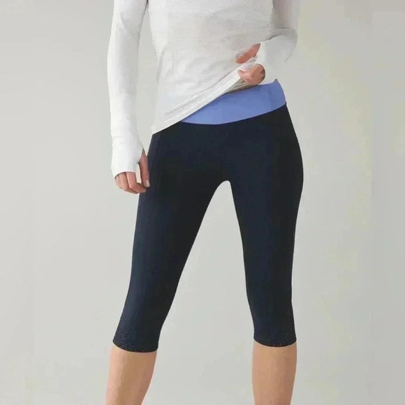 Lululemon women’s Tight Stuff Crop Inkwell / Lullaby size 10 - Picture 1 of 12
